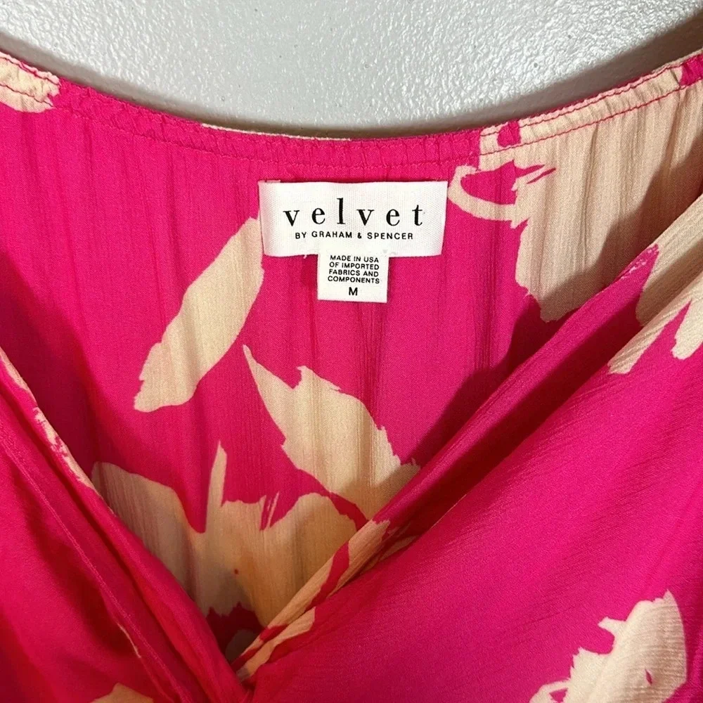 Velvet by Graham & Spencer Makena Twist Front Printed Dress NWT Size Medium - Picture 7 of 14